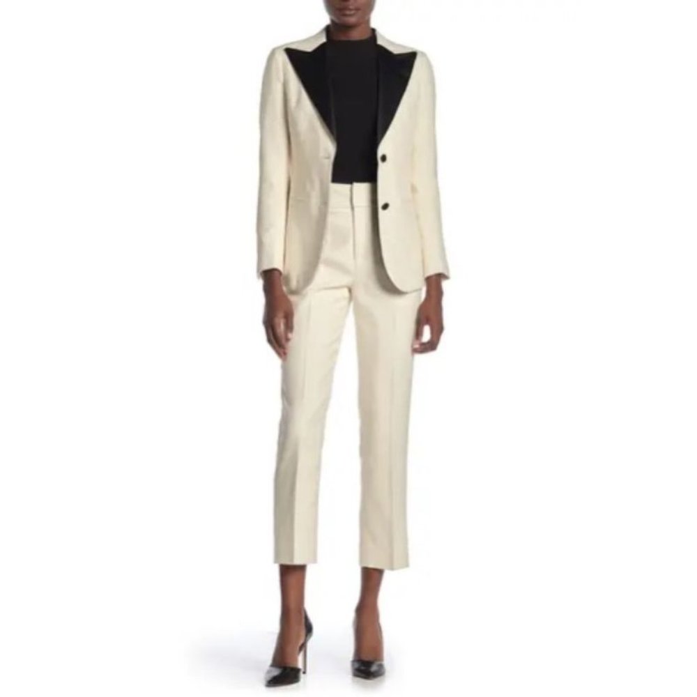 Suistudio women's 10 Silk blend Crop trousers pant